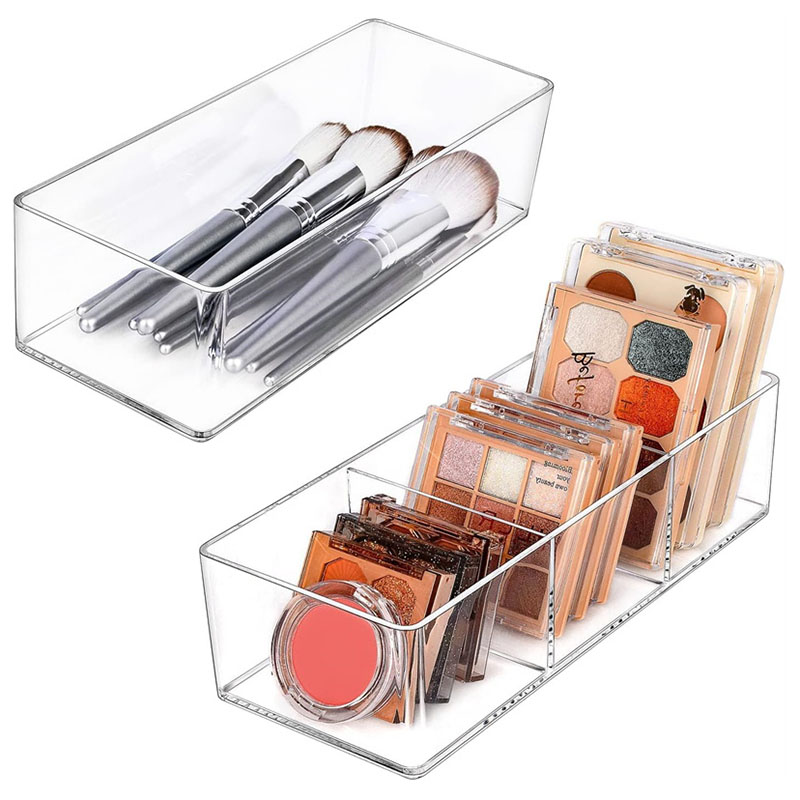 Beauty Makeup Box - アクリル製化粧品収納ボックス 口紅、メイクブラシ、化粧道具、パフ収納用 引き出し付き卓上収納ボックス