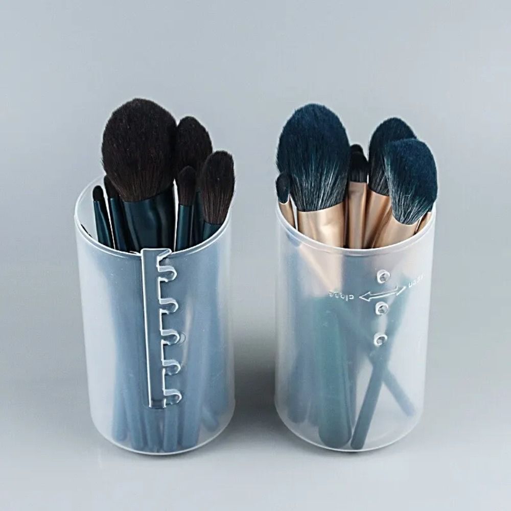 ポータブル透明メイクブラシホルダー蓋付き高さ調節可能なディス - Beauty Makeup Box のレビューと価格