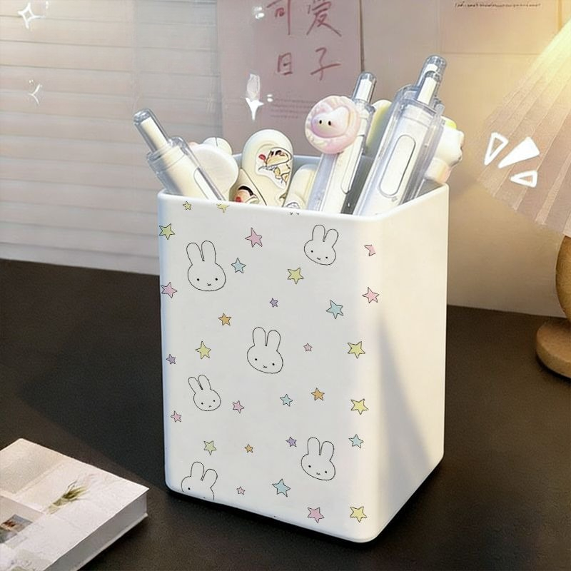 新しいミッフィーウサギデスクトップペンホルダークリエイティブ - Beauty Makeup Box のレビューと価格