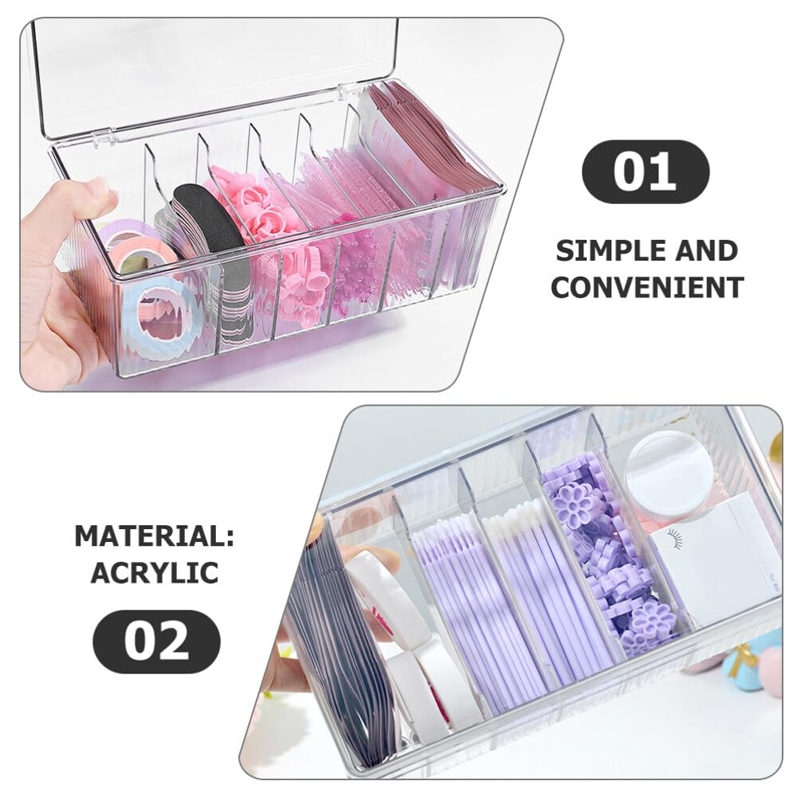 まつげエクステ用の透明な収納ボックス,美容アクセサリー,綿棒 - Beauty Makeup Box のレビューと価格