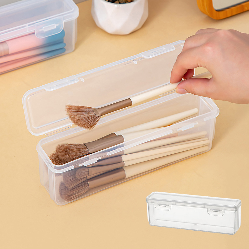 1pc 旅行ポータブル化粧ブラシ収納ボックス小さな透明ダスト - Beauty Makeup Box のレビューと価格