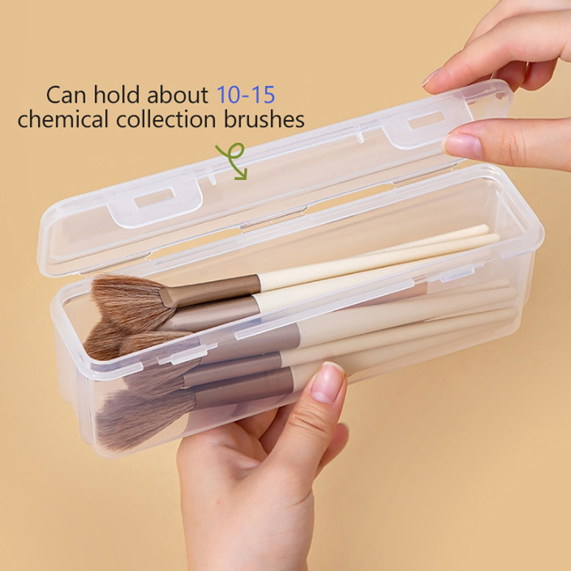 1pc 旅行ポータブル化粧ブラシ収納ボックス小さな透明ダスト - Beauty Makeup Box のレビューと価格